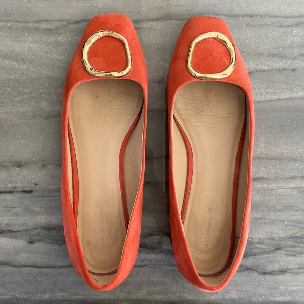 Something Navy Lily Square Toe Flats, 8M, Suede